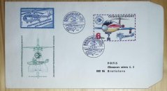 COB35, celostátní výstava poštovních známek, Brno, přepraveno vrtulníkem