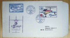 COB33, celostátní výstava poštovních známek, Brno, přepraveno vrtulníkem