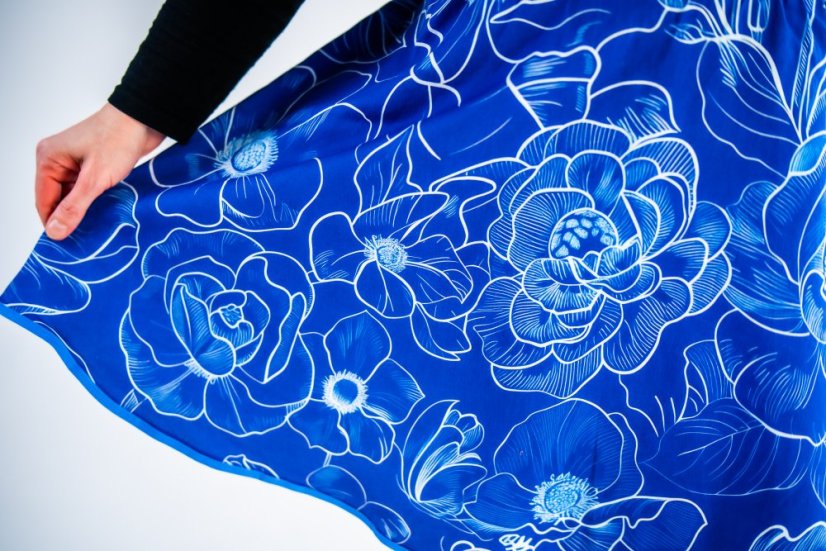 Modrá s květy - Velikost: M