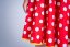 Červená s bílými puntíky - Velikost: L