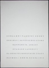 Pamětní list, Odhalení pamětní desky kpt. Otakaru Jarošovi