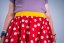 Červená s bílými puntíky - Velikost: L