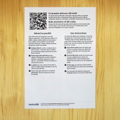 backstiQR samolepky, PET, matné, průhledné (10 ks na listu)