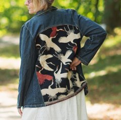 Džínová bunda s volavkami