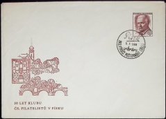 COB24B, Prezident L. Svoboda, přítisk 50 let klubu filatelistů v Písku