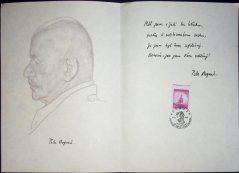 Pamětní list, 80. narozeniny národního umělce Petra Bezruče