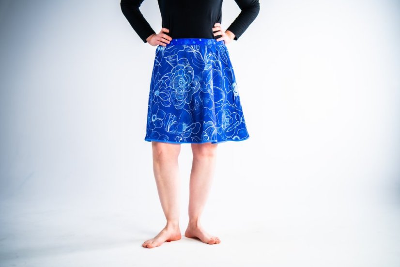 Modrá s květy - Velikost: M