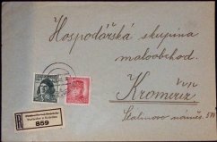 Doporučený dopis (Pavlovice u Kojetína - Kroměříž), 1946