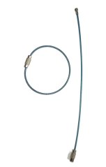 Ocelové lanko s uzávěrem, potažené PVC, sv. modré