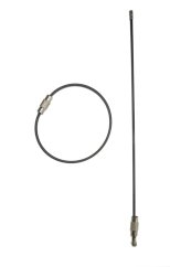 Ocelové lanko s uzávěrem, potažené PVC, černé