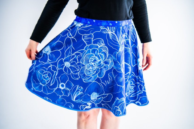 Modrá s květy - Velikost: M