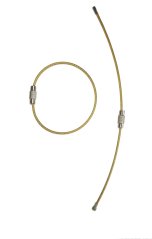 Ocelové lanko s uzávěrem, potažené PVC, žluté