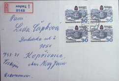 Celistvost, R-dopis, chybotisk R-nálepky Tachov 1