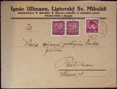 Dopis (Liptovský sv. Mikuláš - Bratislava), 1939