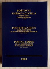 Poštovní směrovací čísla všech obcí ČR k 1.1.2003