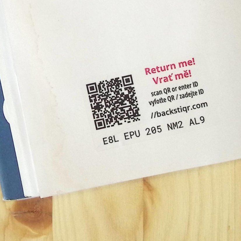 backstiQR samolepky, PET, matné, průhledné (10 ks na listu) - Obsah balení: 5 archů, 50 samolepek, Jazyková verze: Česky, anglicky