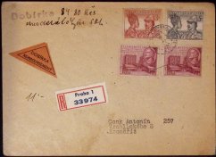 Doporučená dobírka (Praha 1 - Kroměříž), 1952