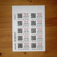 backstiQR samolepky, papír (10 ks na listu)