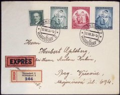 Expresní doporučený dopis (Varnsdorf - Praha-Vršovice), 1936