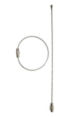 Ocelové lanko s uzávěrem, potažené PVC, čiré
